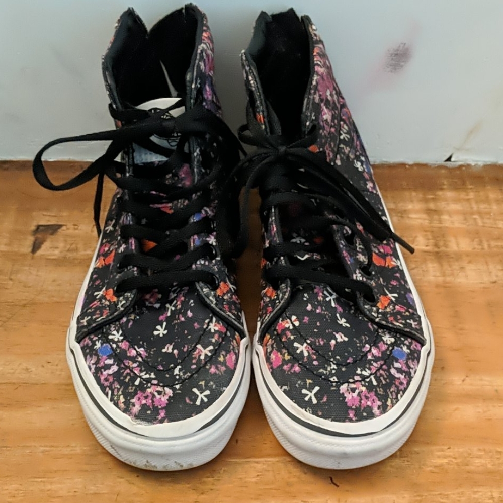 Vans Kids Flower Sk8- Hi Floral Zip Sneakers